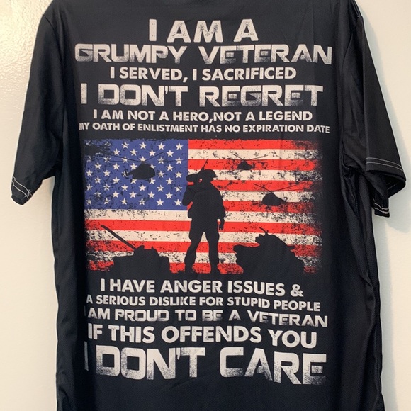 I am a grumpy veteran black xlg t shirt funny - Picture 1 of 6